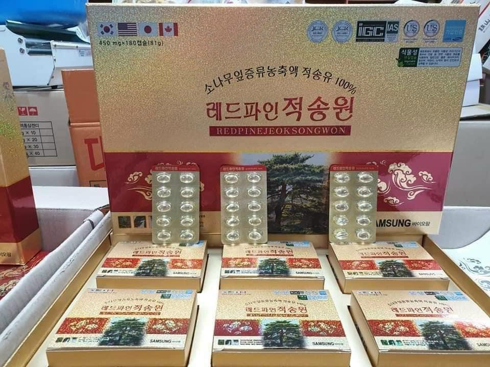 tinh dầu thông đỏ 180 viên Hàn Quốc